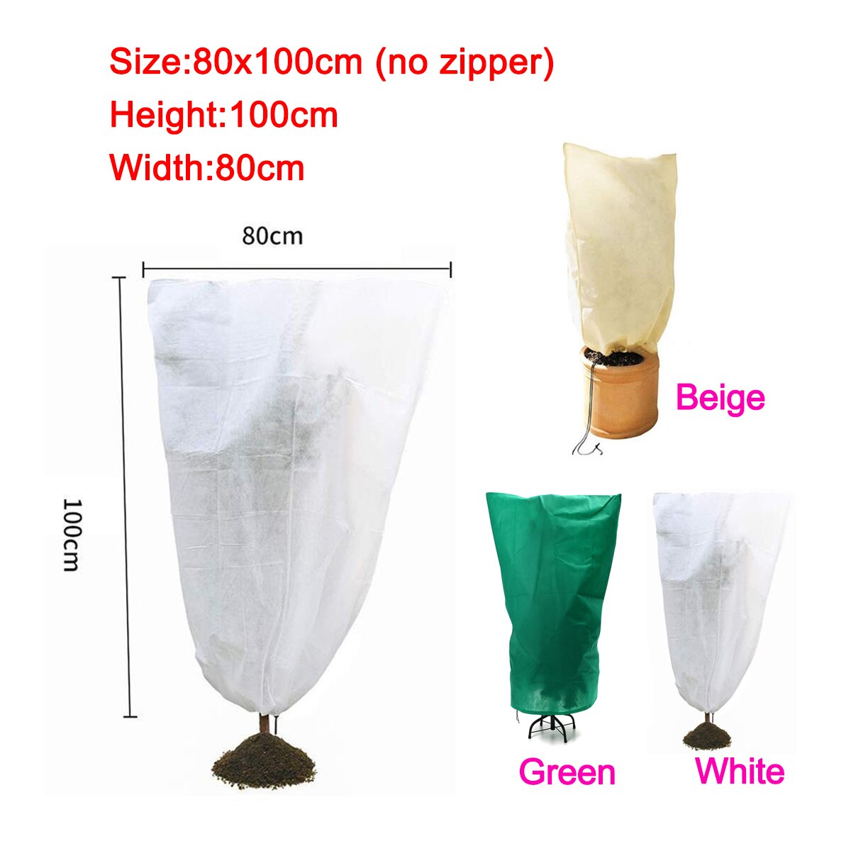 Warm Cover Tree Shrub Plant Protecting Bag Frost Protection Yard Garden Winter Garden Waterbulbs Redes De Proteccion Plant Cover: White / 80x100cm (no zipper)