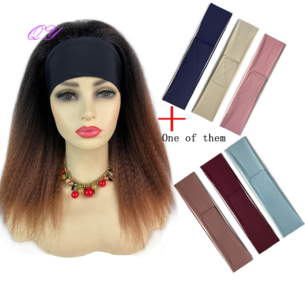Pelucas de diadema rectas africanas sintéticas, peluca de peinado de longitud media negra Natural para mujer, pelo Afro Yaki rizado para uso diario para mujer: T1B / 4 / 30