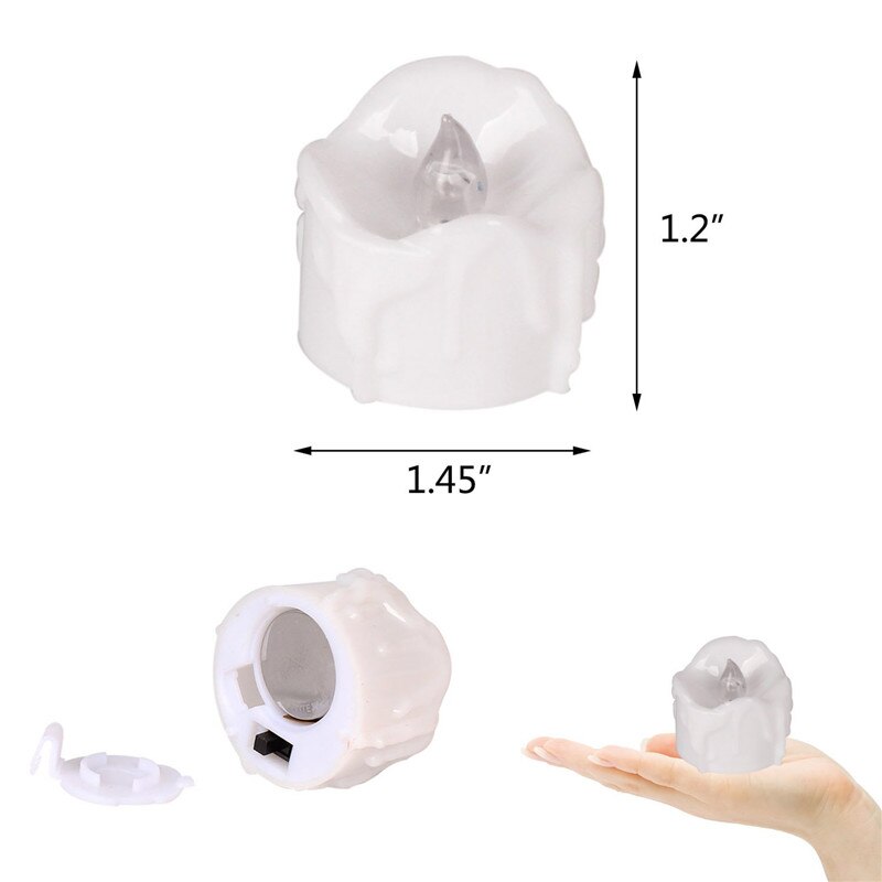 Pack de  of 12 bougies led vacillantes avec télécommande, lumière jaune/blanc chaud, bougies votives à piles avec télécommande, pour anniversaire