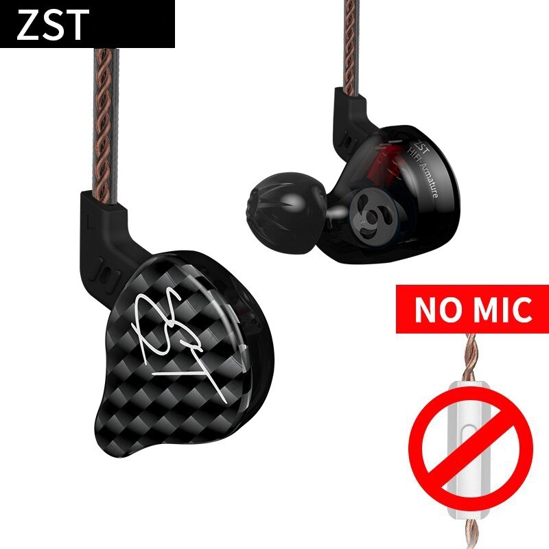 GIAUSA KZ ZST In-Ear Oordopjes - Dual Driver, Afneembare Kabel, Geluidsisolerende HiFi Koptelefoon met Microfoon Optie: ZST zonder Microfoon