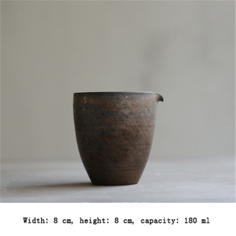 Copper rust glaze retro thin tire ceramic fair cup tea divider uniform tea cup tea sea stoneware tea set accessories tpt46: Short