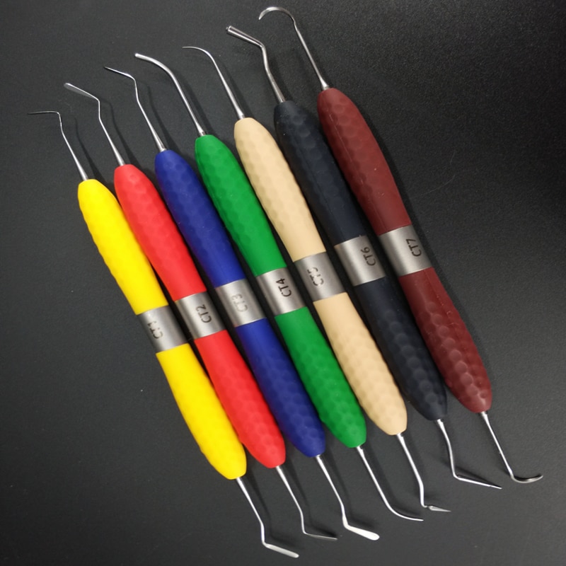 Resina dental, herramientas para esculpir, restauración estética, 7 Uds. Con caja de esterilización de alta temperatura, kit de herramientas de mano lm