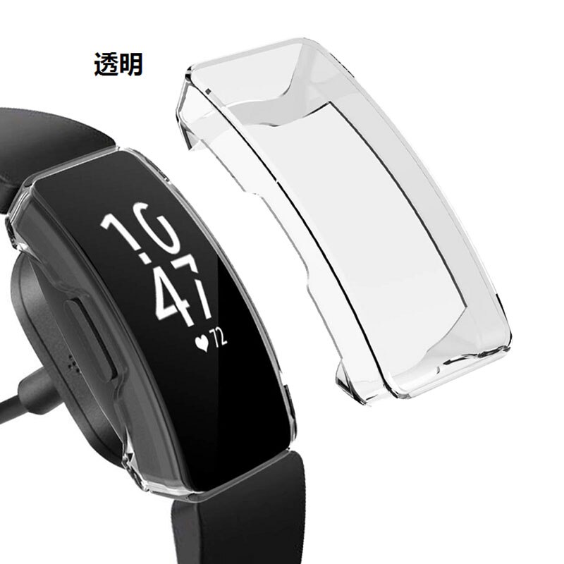 TPU Case For Fitbit Inspire HR All Around Screen Protective Shockproof Shell For Fitbit Inspire watch Accessories: Transparent / For Inspire