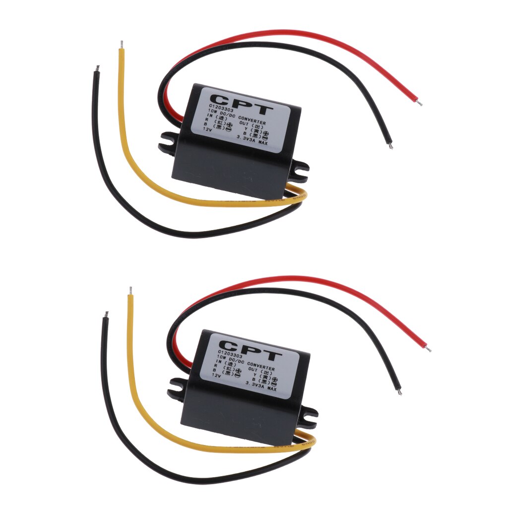 Convertisseur 12V à 3.3V 3A 10W DC/DC, 2 pièces, Module d&#39;alimentation de voiture