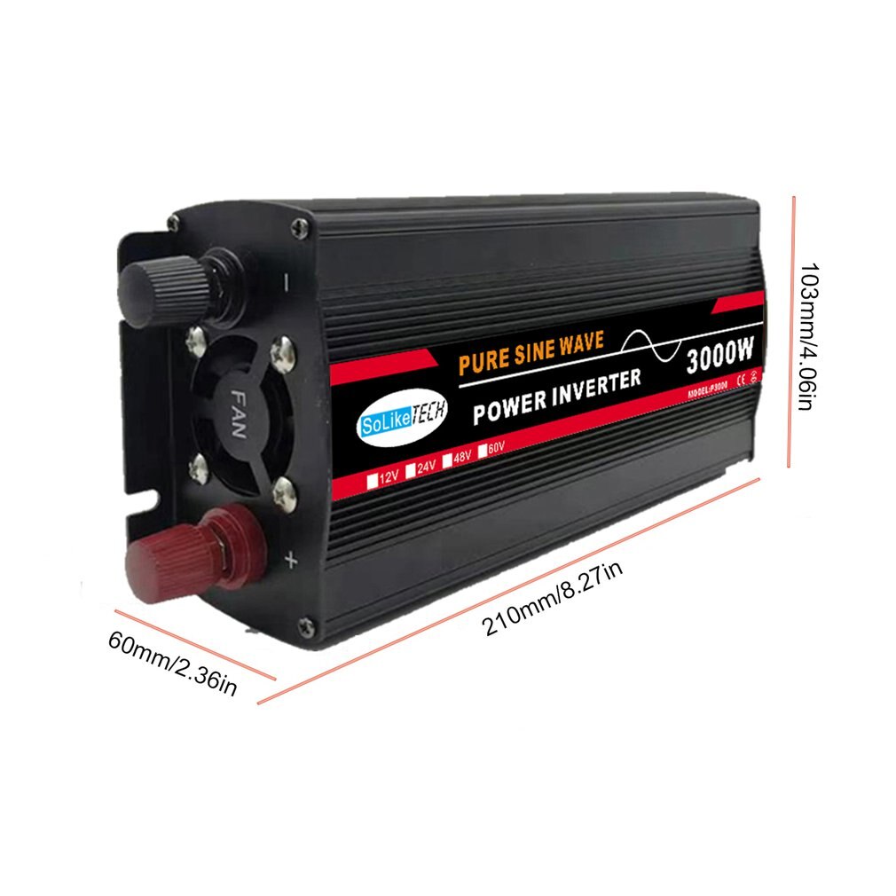 3000W Pure Sine Wave Power Inverter For Solar System/Solar Panel/Home/Outdoor/RV/Camping Wave Power Inverter