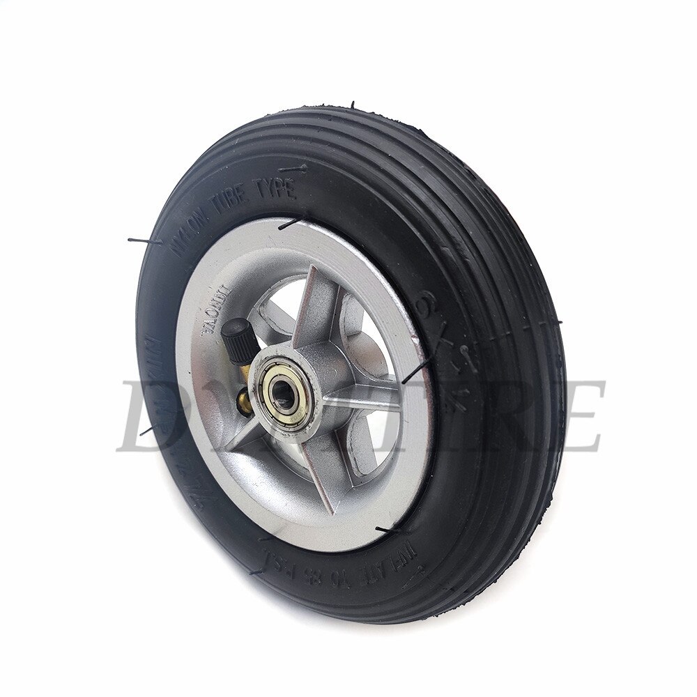 6x1 1/4 Wheel 6 Inch Pneumatic Tire Inner Tube with Aluminum Rim for Gas Electric Scooters Folding E-Bike