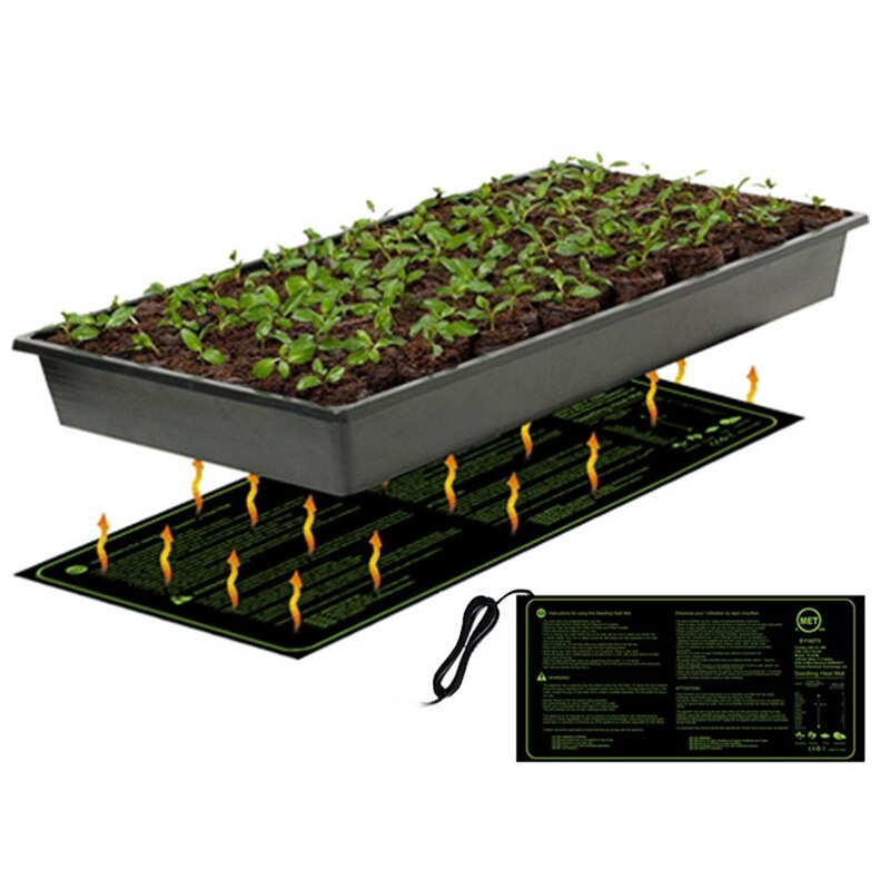 Garden 50.8X25.4Cm Waterproof Seedling Heating Mat Plant Growth Mat Seed Germination Propagation Clone Start