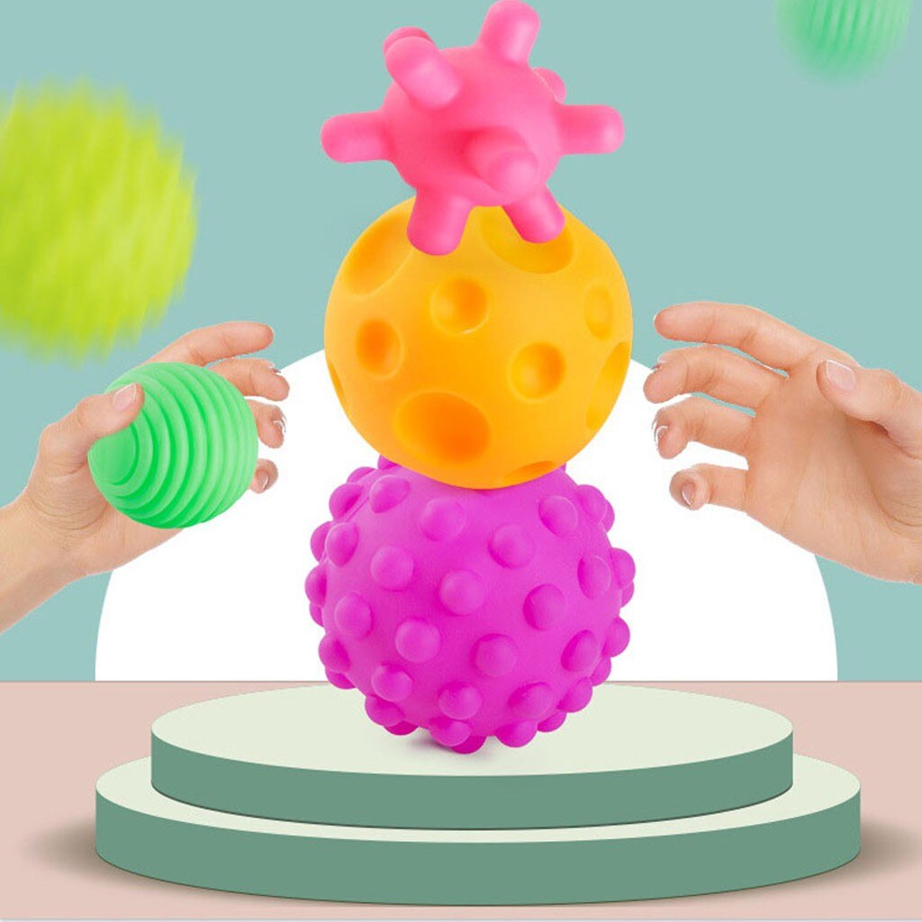 Jouet Puzzle Tactile multi-texture pour bébé, balle à main, balle douce d'entraînement pour bébé