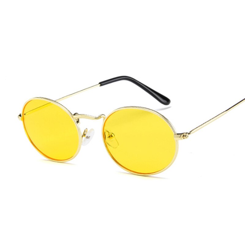 Ovale solbriller dame/mand mærke dame solbriller mandlig metal lille stel vintage punk oculos de sol feminino