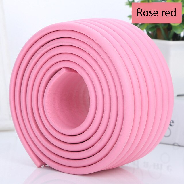 2m baby barnsäkerhet bord hörnskydd skydd barn skum stötfångare kollision breda kuddremsor glas skrivbord kant krockbygel: Rosröd