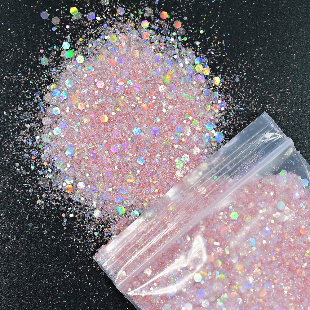 50 gram negle diamant glitter pailletter ,21 farve hvid symfoni serie/hexagon/holografisk/ neglekunst lak manicure dekoration #fd15: 3