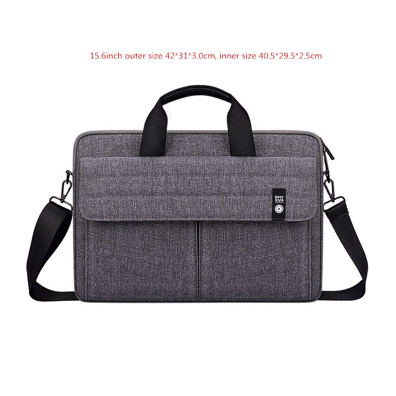 Maletcase3/14,1/15,6 pulgadas para hombre y mujer, bolsa para portátil, bolso de hombro cruzado a prueba de golpes, impermeable, para viaje, oficina, bolsita de negocios: B Deep Space Gray XL