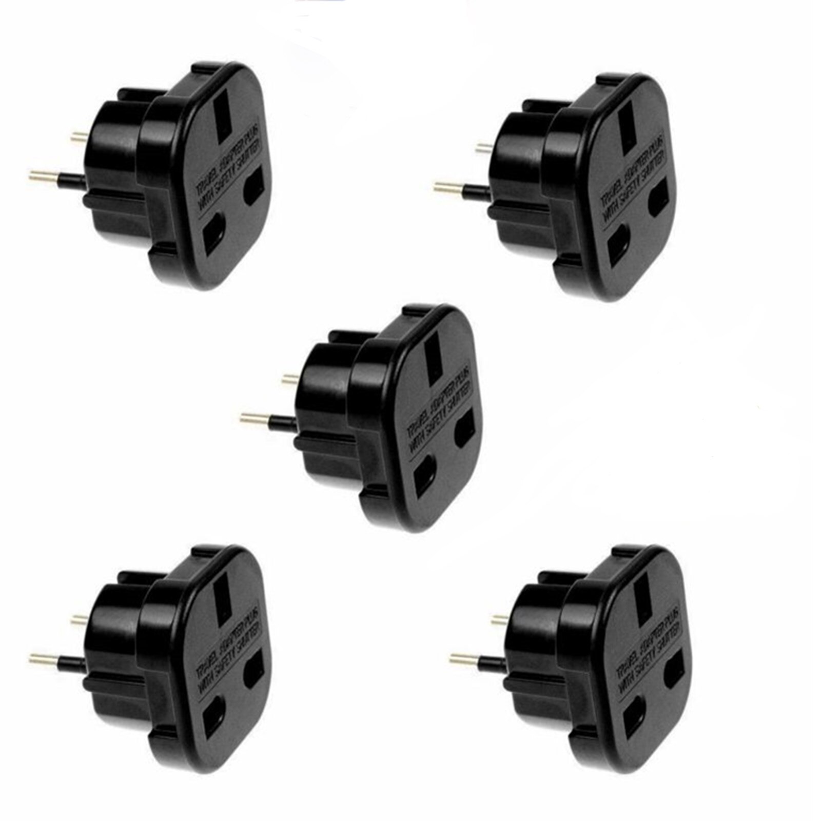 5Pcs Travel UK To EU Plug Converter 3 To 2 Pin Con... – Grandado - Foto 4