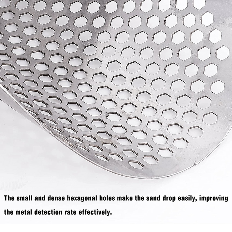 Metaaldetector Zand Scoop Metaal Detecteren Strand Scoop Rvs Met Hexahedron 0.39in Gaten Voor Schatzoeken