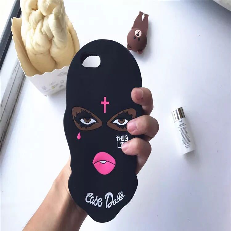 Chapeau cagoule, masque en Silicone, coque de couleur unie pour coque coques de téléphone