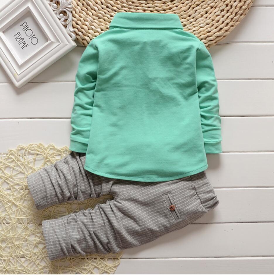 Korean newborn Baby Boy Clothing Sets children Bow tie shirts glasses Top+ pants kids cotton cardigan two piece suit