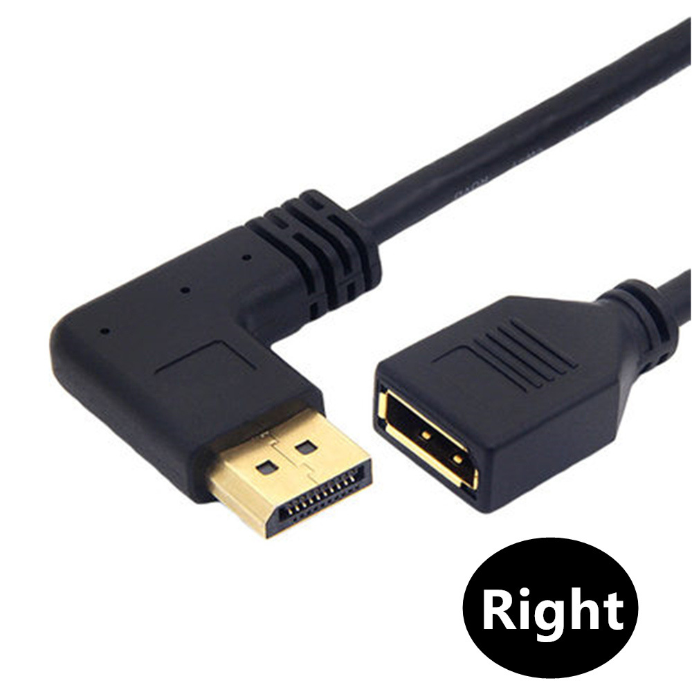 90 Degree Angle Elbow DisplayPort Panel Mount Extension Cable Adapter Corner DP 1.2v Male to Female Cord Socket Screw 2k@144Hz: WHITE
