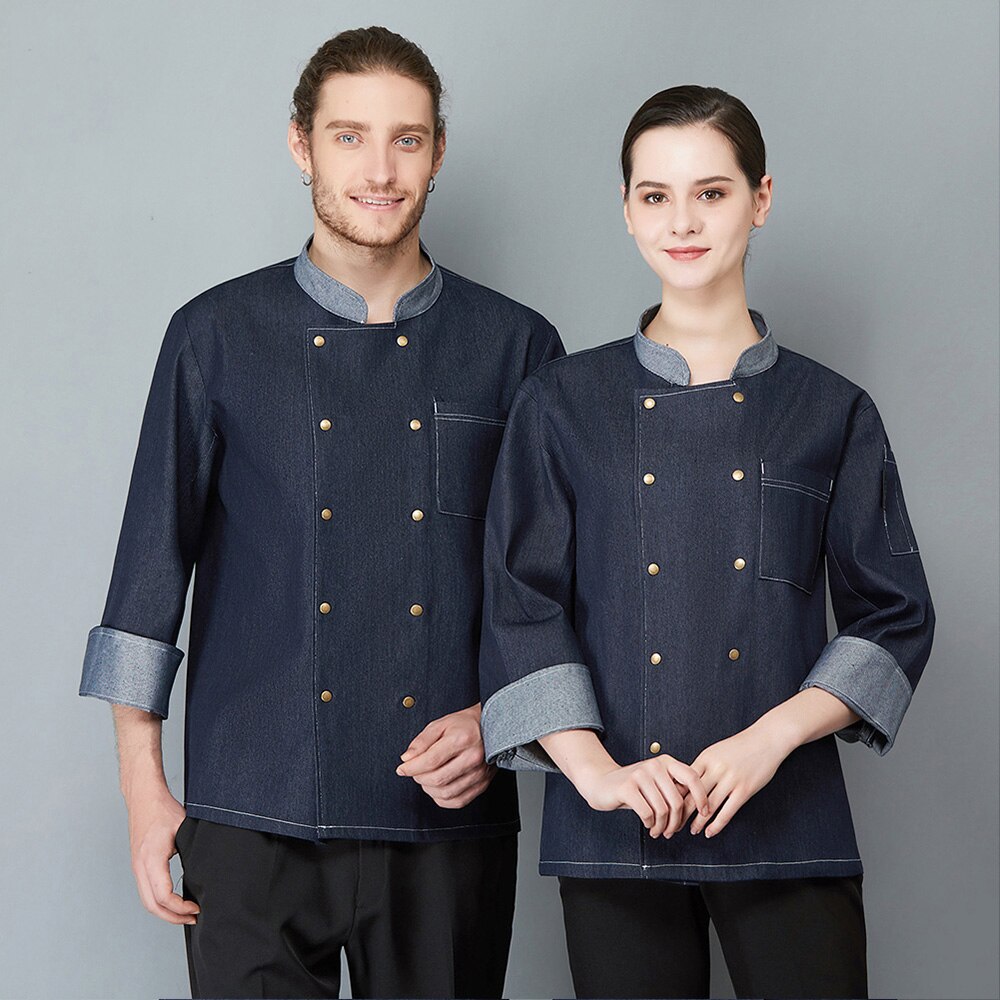 Uniforme de Chef de , ropa de cocinero, panadería, restaurante, ropa de trabajo de cocina, manga larga, camarera, Catering, chaquetas de Chef, tops