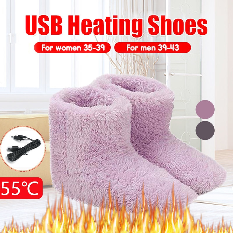 Usb opvarmet varme fødder tyk flip flop varme varm fodpleje skattevarmer sko vinter varmepude opvarmning indlægssåler varm 5v varmelegeme