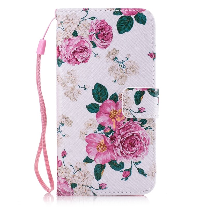 Funda de cuero con tapa para Huawei, carcasa suave tipo billetera para Huawei Y5 II 2 Y5II / Y6 ii Compact CUN-U29 CUN-L21, Honor 5A CUN-L01 CUN U29 L21: flower