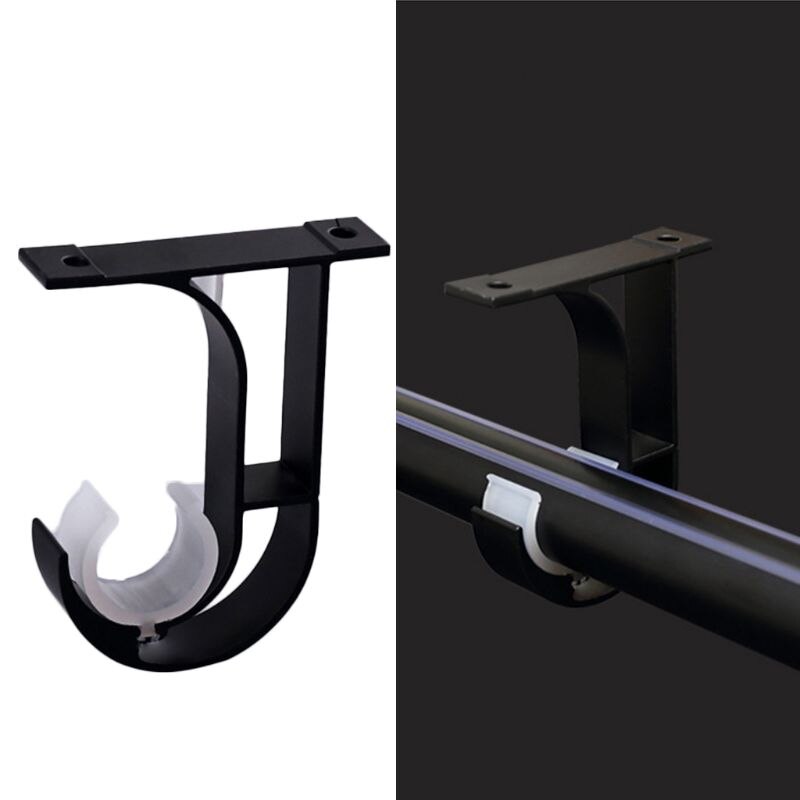 4pcs/set Iron Curtain Rod Brackets Roof Mounted Window Hardware Holder Hanger Supporter Home Decor Accessories