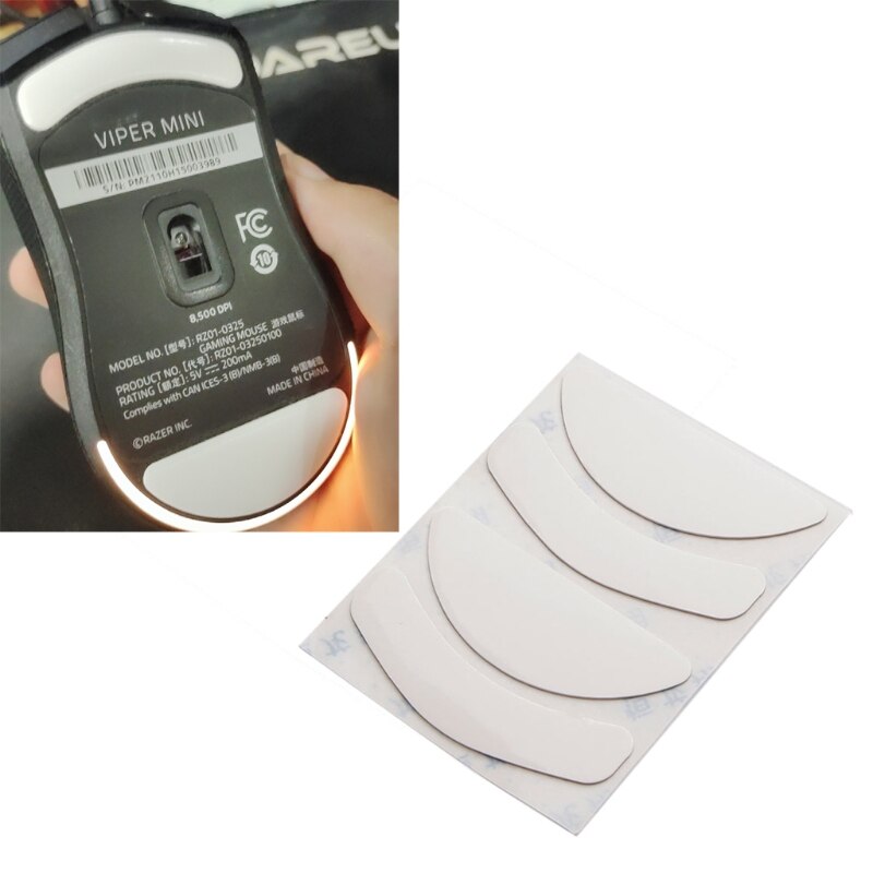 2Pack Mouse Skates Stickers Mouse Feet Pad Glides Curve Edge Replacement for Razer- Viper Mini Mouse