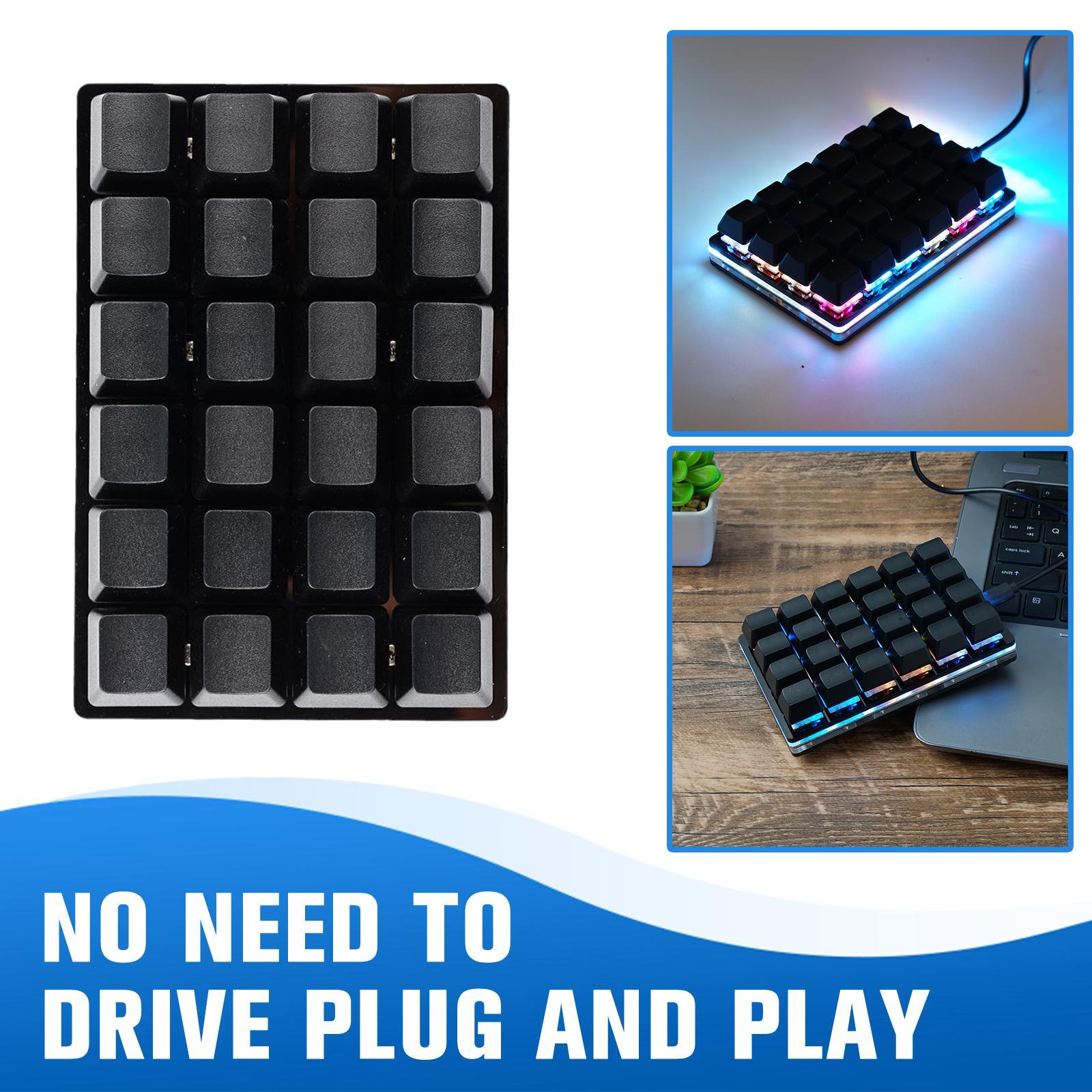 Mini Black 24 Key Mechanical Keyboard 9 Key 16 Key Keyboard Keyboard Shortcut Device Sayo Gaming Keypad Programmable Keys C E7N6