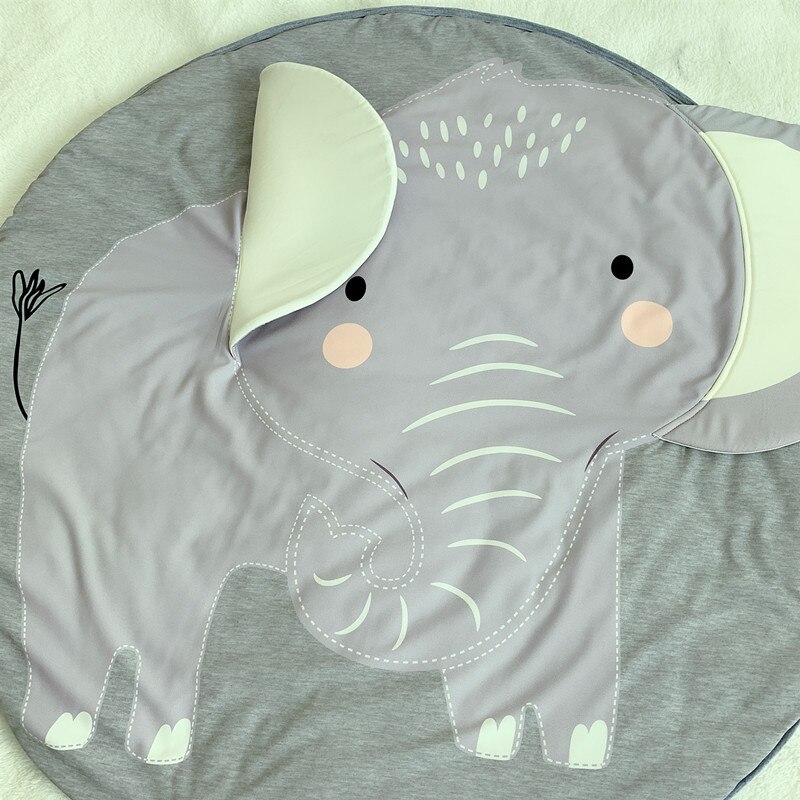 Cartoon Olifant Baby Deken Baby Speelmatten Peuter Kids Kruipen Ronde Tapijt Tapijt Nordic Kids Bed Room Decor Foto Props