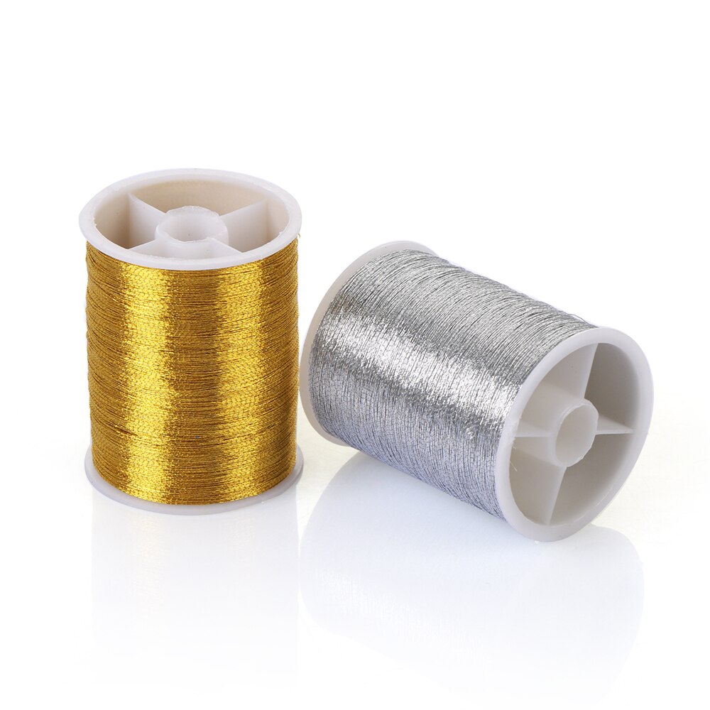 100 Meter Goud/Zilver Duurzaam Overlocking Naaimachine Discussies Polyester Kruissteek Sterke Threads Voor Naaibenodigdheden