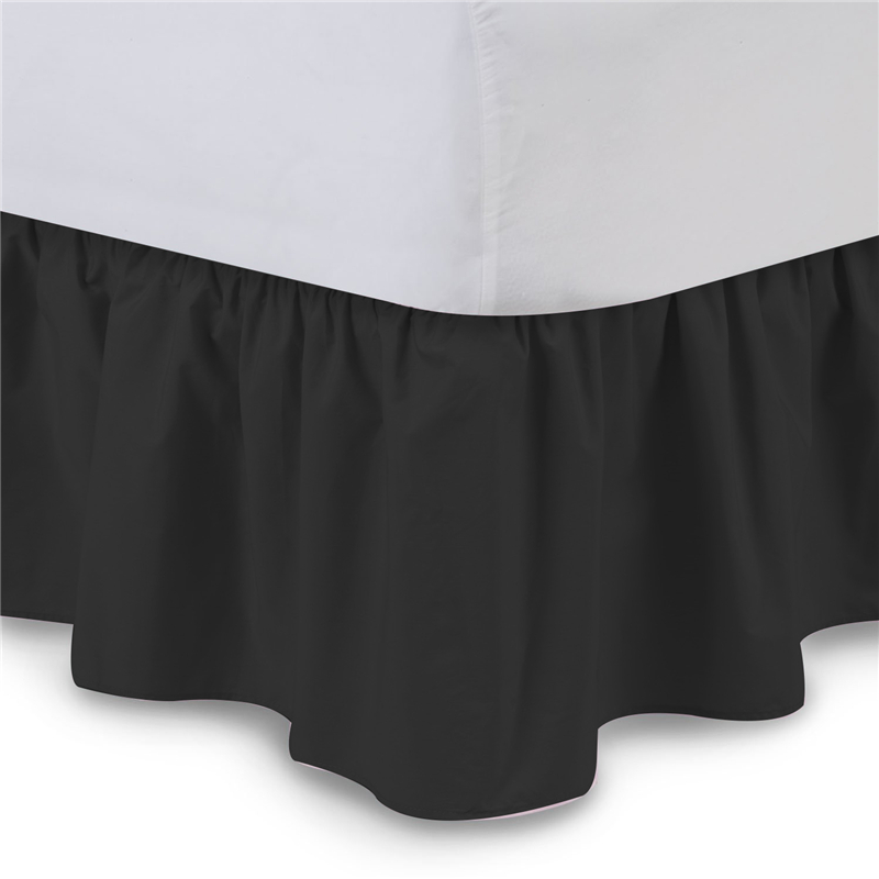 Hôtel Élastique Lit Jupe 6 Couleurs Suede Tissu pour Roi/Reine Taille Juponnage pastorale Style Fit couvre-lit: Black / Queen