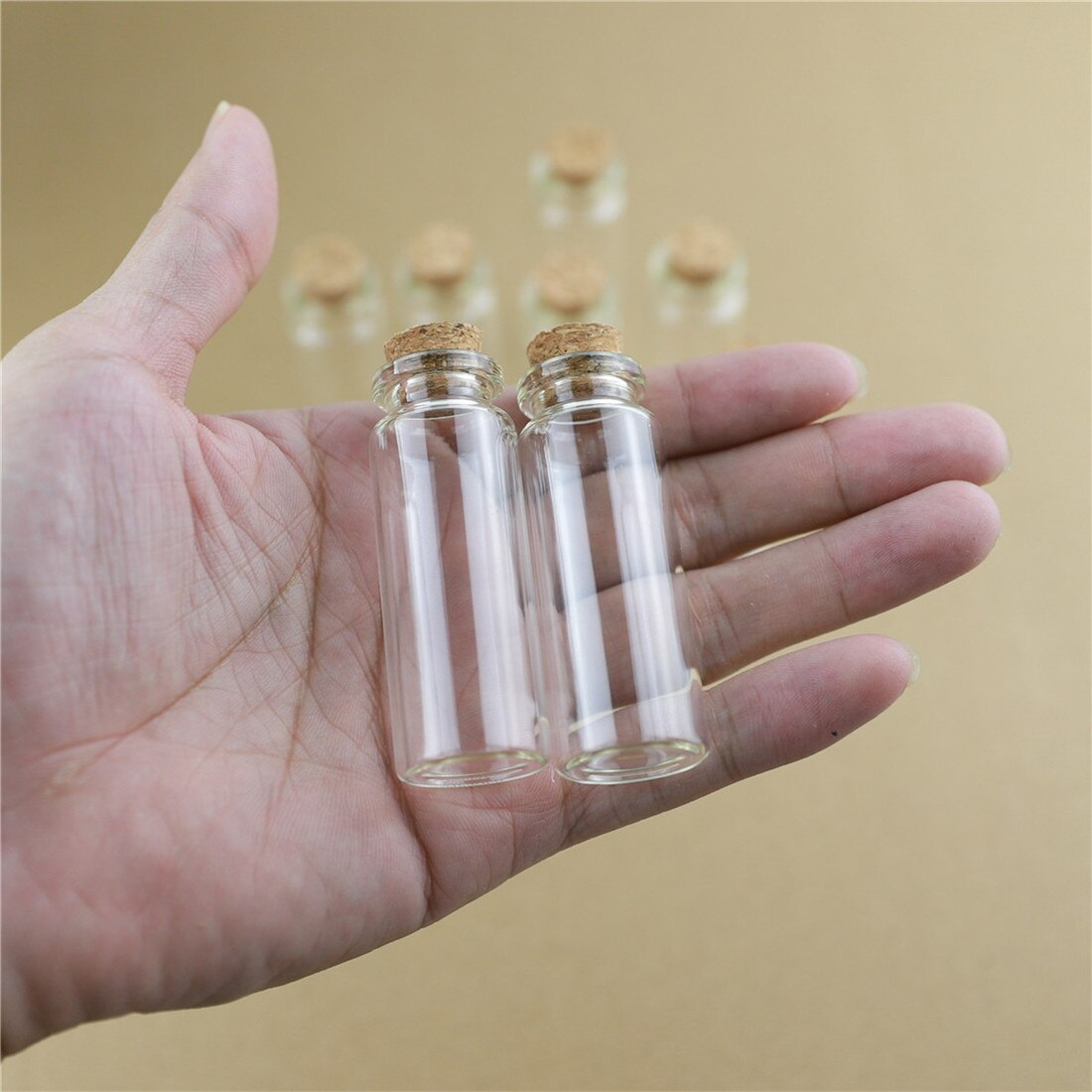 50pcs/lot 22*60mm 12ml Mini Glass Bottles With Cork Stopper Crafts Tiny Jars Transparent Empty Glass Storage Jar Bottle