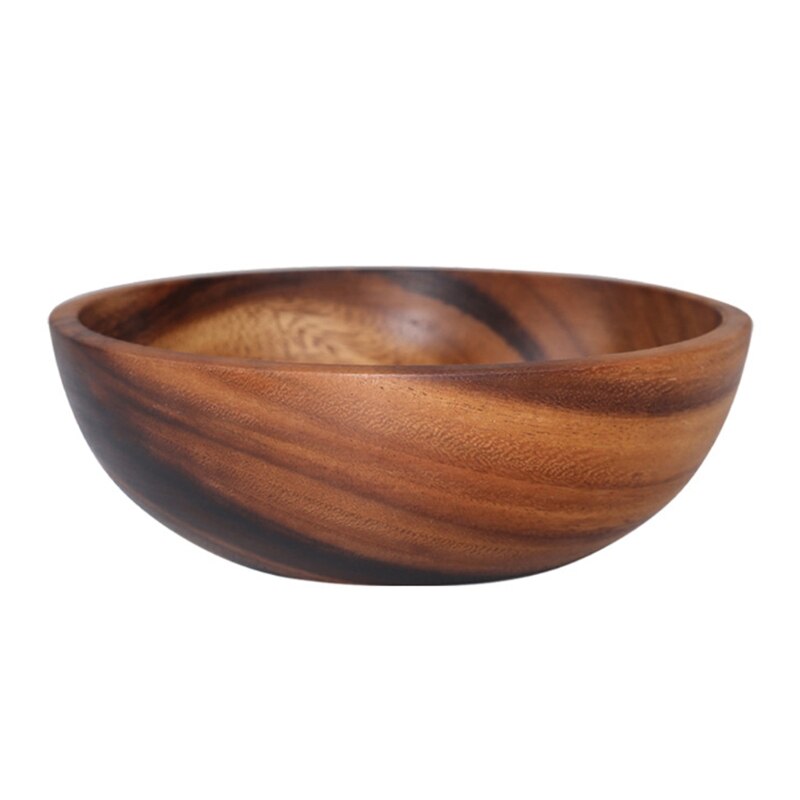 Cuenco de madera para almacenamiento de frutas y verduras, cuenco mezclador de masa, para el hogar Decoración práctica, cocina, Picnic, comida, pan, platos y ensalada: D  13X6CM