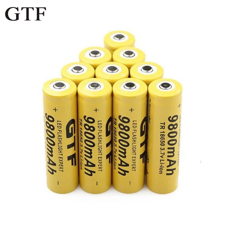 GTF 18650 3.7V 9800mAh Li-ion battery Rechargeable Lithium ion Batteries for flashlight headlamp electronic toy