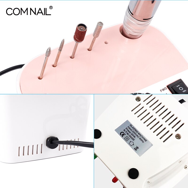 Electric File Nail Art Tool 65W Nail Drill Machine 35000RPM for Manicure Metal Handpiece Milling Cutter Manicure Pedicure Kit