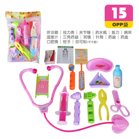 Unge børns puslespil leg hus stetoskop læge legetøj opp taske miljømæssig plast simuleringsværktøj: 1