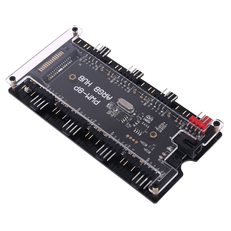 Pwm-lüfter , +5v 3 pin-argb-beleuchtung, 2 -in- 1- synchronisations-hub-controller, 1 to 8 wege-splitter