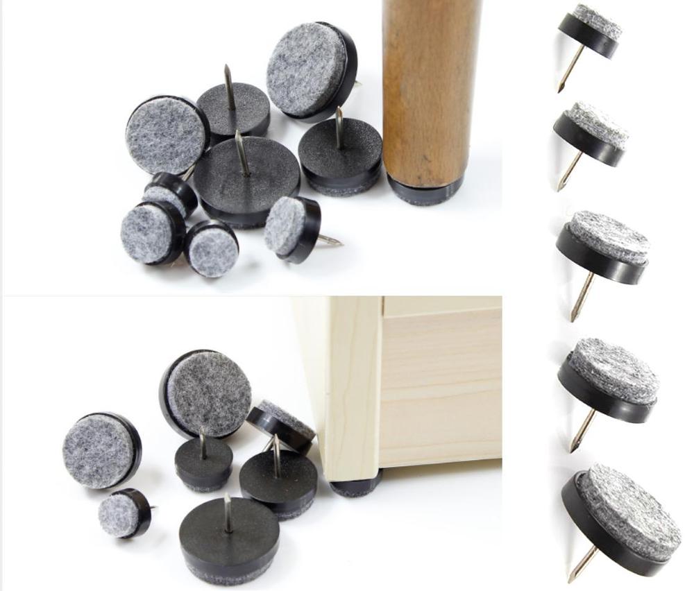 40pcs round heavy duty chair foot felt pad furniture foot felt pad table corner pad for furniture chair table leg foot (Black）