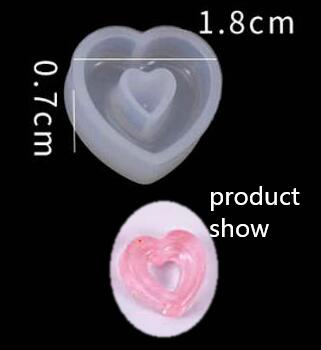 Molde de silicone oco, encantos de coração, resina epóxi, faça você mesmo, ferramenta de artesanato, flor seca, molde de marcador, mini caixa de joias de resina: hollow charms