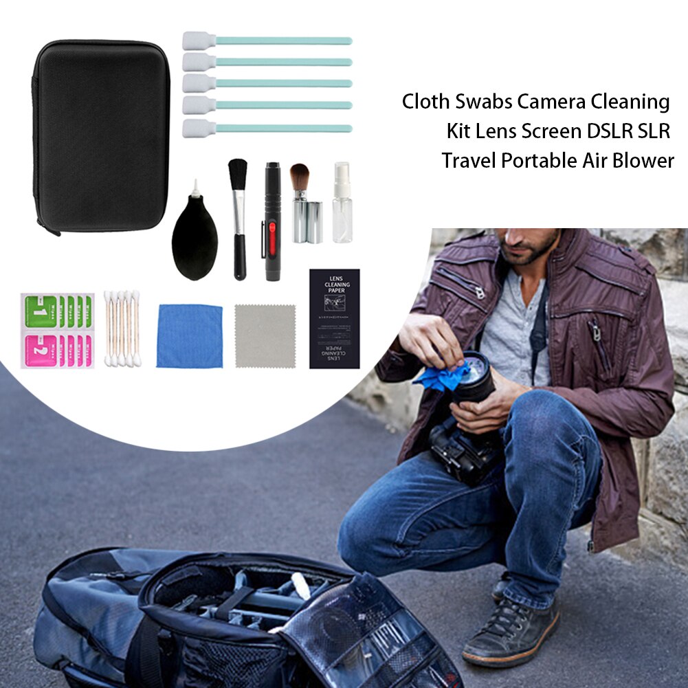 Camera Cleaning Kit Home Dust Removal Universal Lens Screen Travel Portable Cloth Swabs With Storage Bag DSLR SLR
