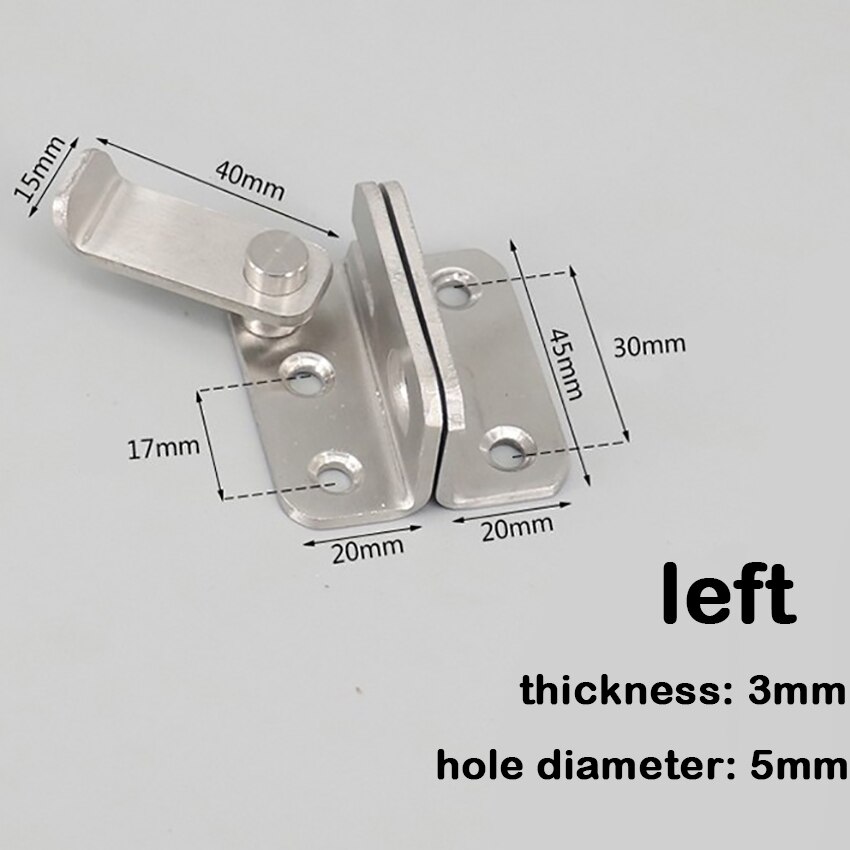 Guard Latch Bolt Sliding Door Lock Handle Stainless Steel Door Latches Home Safety Buckle Door Lock Accessories
