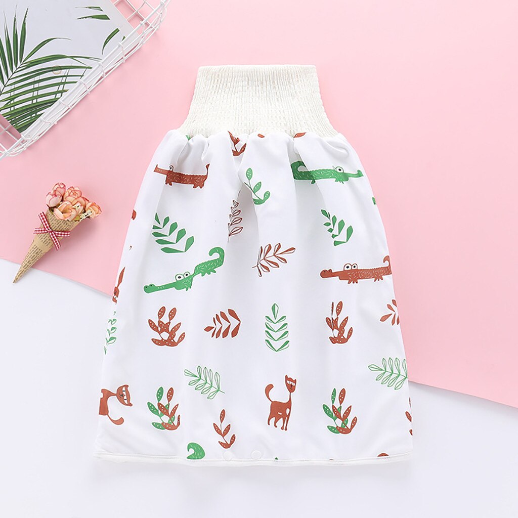 Falda de pañal para recién nacido, cálida, de algodón, cómoda, impermeable, para niños, bonita falda de pañales con estampado de dibujos animados, pantalones cortos 2 en 1 # P30