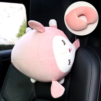 Cartoon U Vorm Auto Nekkussen Memory Foam Transformator Hoofdsteun Ondersteuning Rest Vliegtuig Reizen Kussens Dier Konijn Kikker Varken Beer: sheep