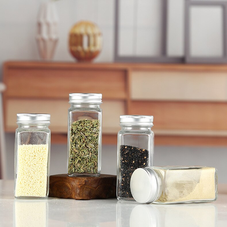 Kitchen glass seasoning bottle sprinkling seasoning jar seasoning box salt shaker moisture-proof seasoning bottle