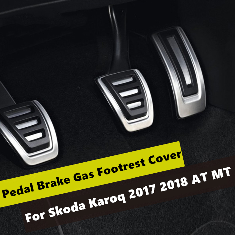 For Skoda Karoq AT MT Accelerator Pedal Brake Gas Footrest Rest Plate Car Styling Accessories