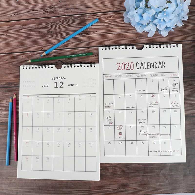 1PC bonne journée mur calendrier Agenda organisateur dessin animé calendrier quotidien calendrier planificateur