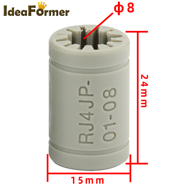 4pcs RJMP-01 RJ4JP Plastic Linear Bearings Bushing PolymerIgus Igus Drylin Bearing Shaft for 3D Printer Parts Prusa Mendel DIY: Red