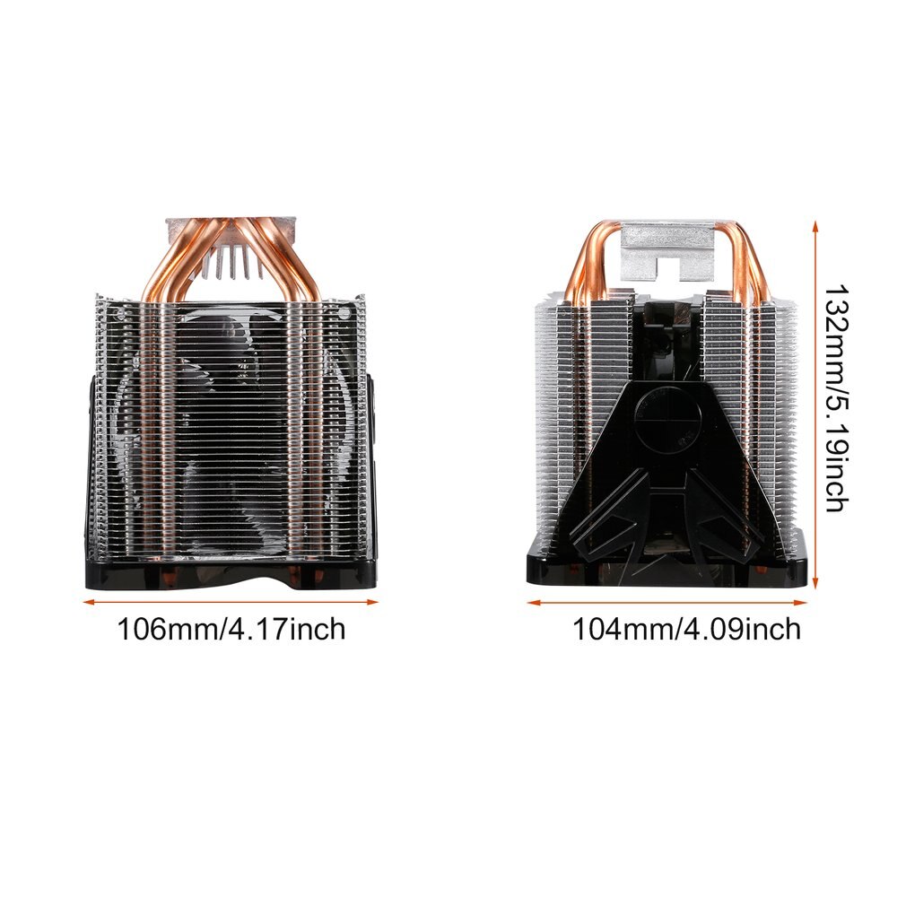 LESHP CPU Cooler - Ultra Stil 20dB(A) - 90mm Ventilator - Vier Pure Koperen Heatpipes - Lange Levensduur Compact