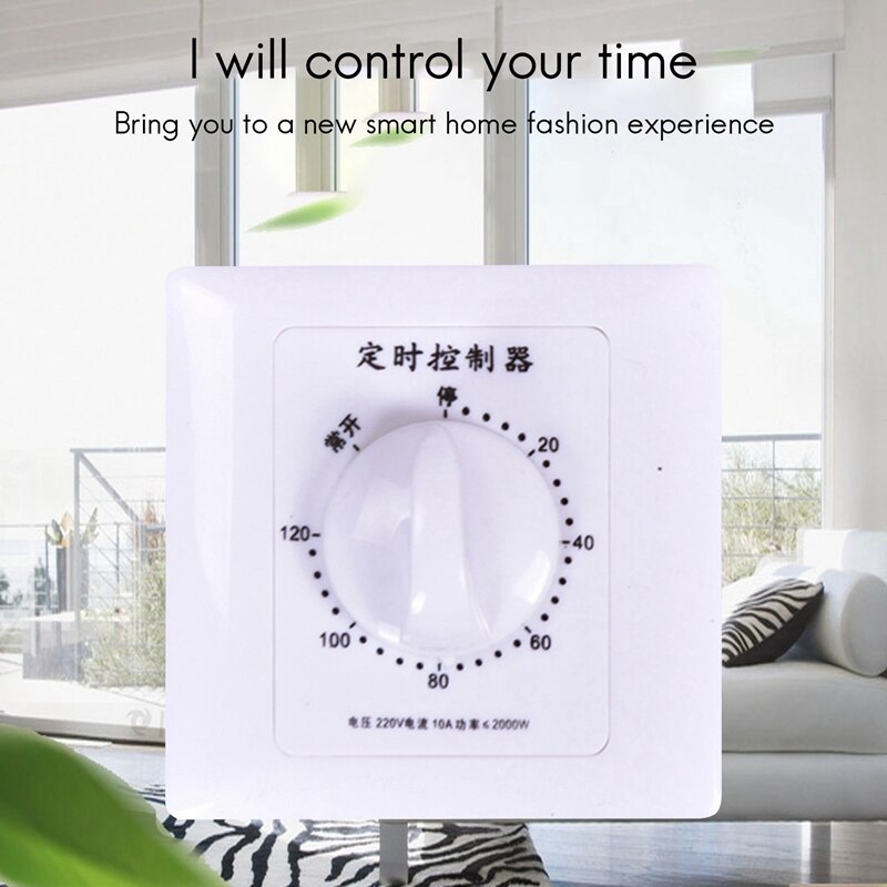 Countdown Switch 120 Minutes High-Power Water Pump Timer Mechanical Timer Countdown Control 86 Panel
