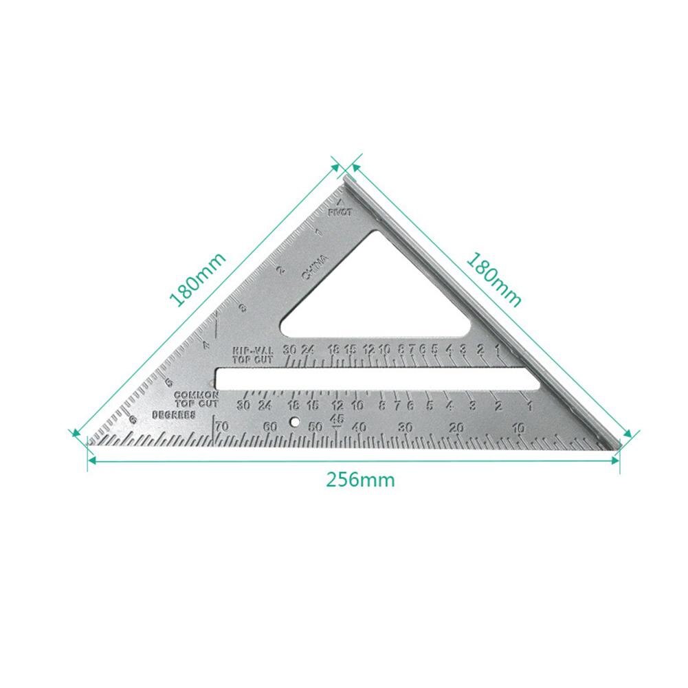Trekantregel 90 graders fortykningsvinkelregel aluminiumslegering tømrer måling firkantet lineal
