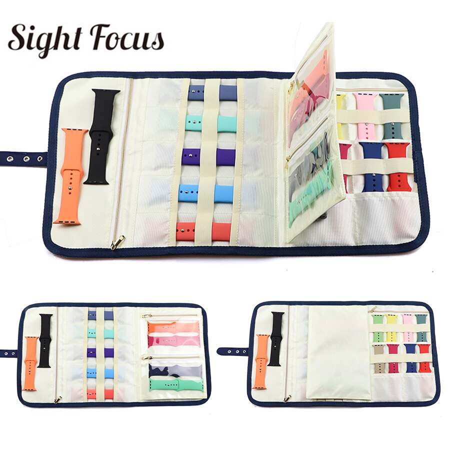 Reizen Horlogebanden Storage Case Voor Apple Samsung Horloge Band Strap Organizer Carry Bag Display Box Clutch Horloge Roll Houder Pouch